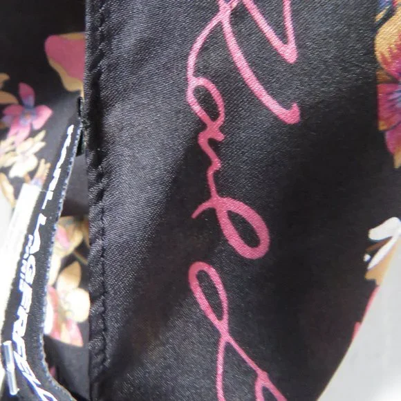 Karl Lagerfeld Black Silk Floral Scarf/Wrap - Picture 11 of 13